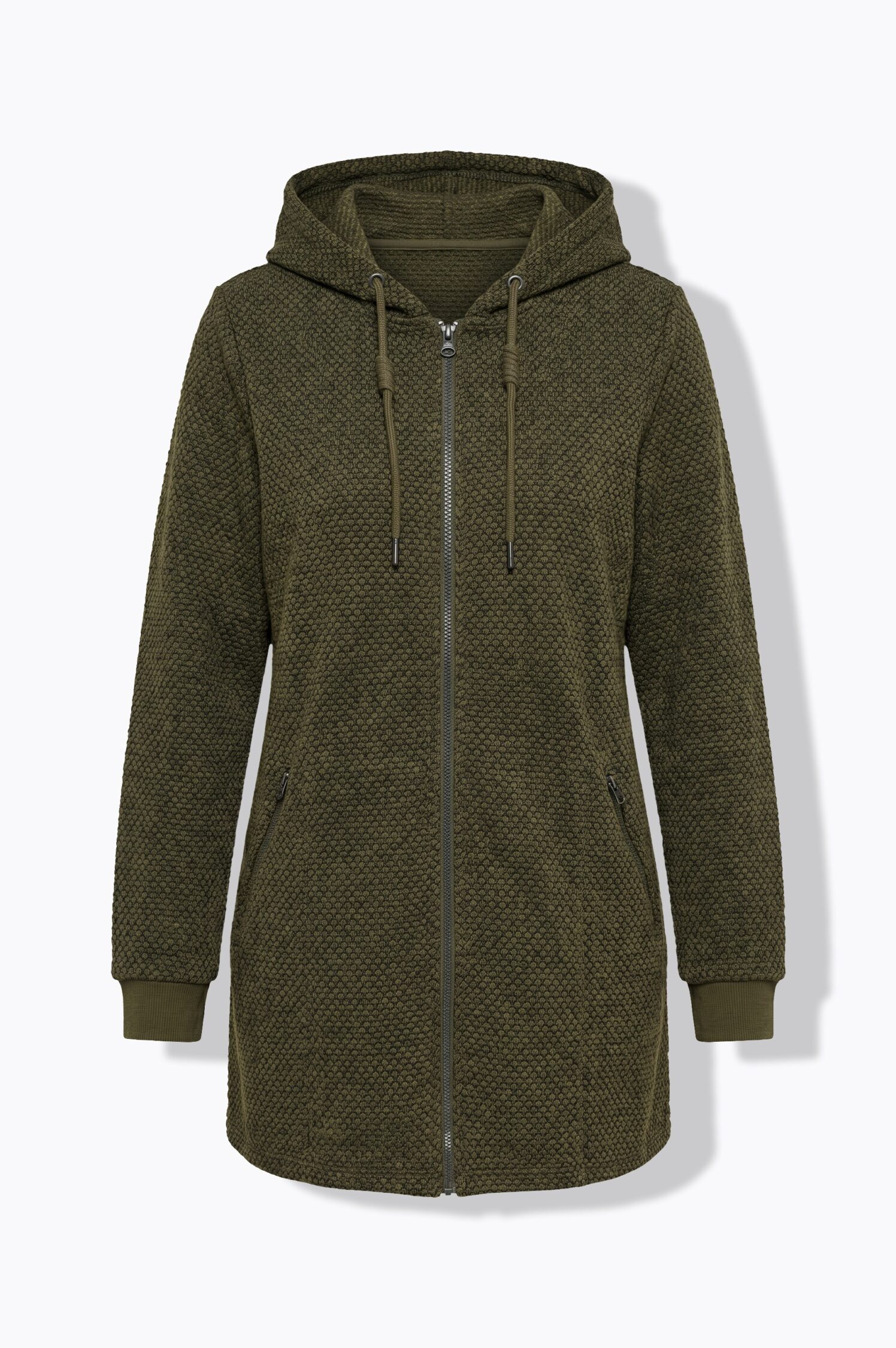 Ζακέτα fleece με κουκούλα και τσέπες με φερμουάρ