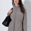 Ζακέτα fleece με όρθιο γιακά και μακριά μανίκια