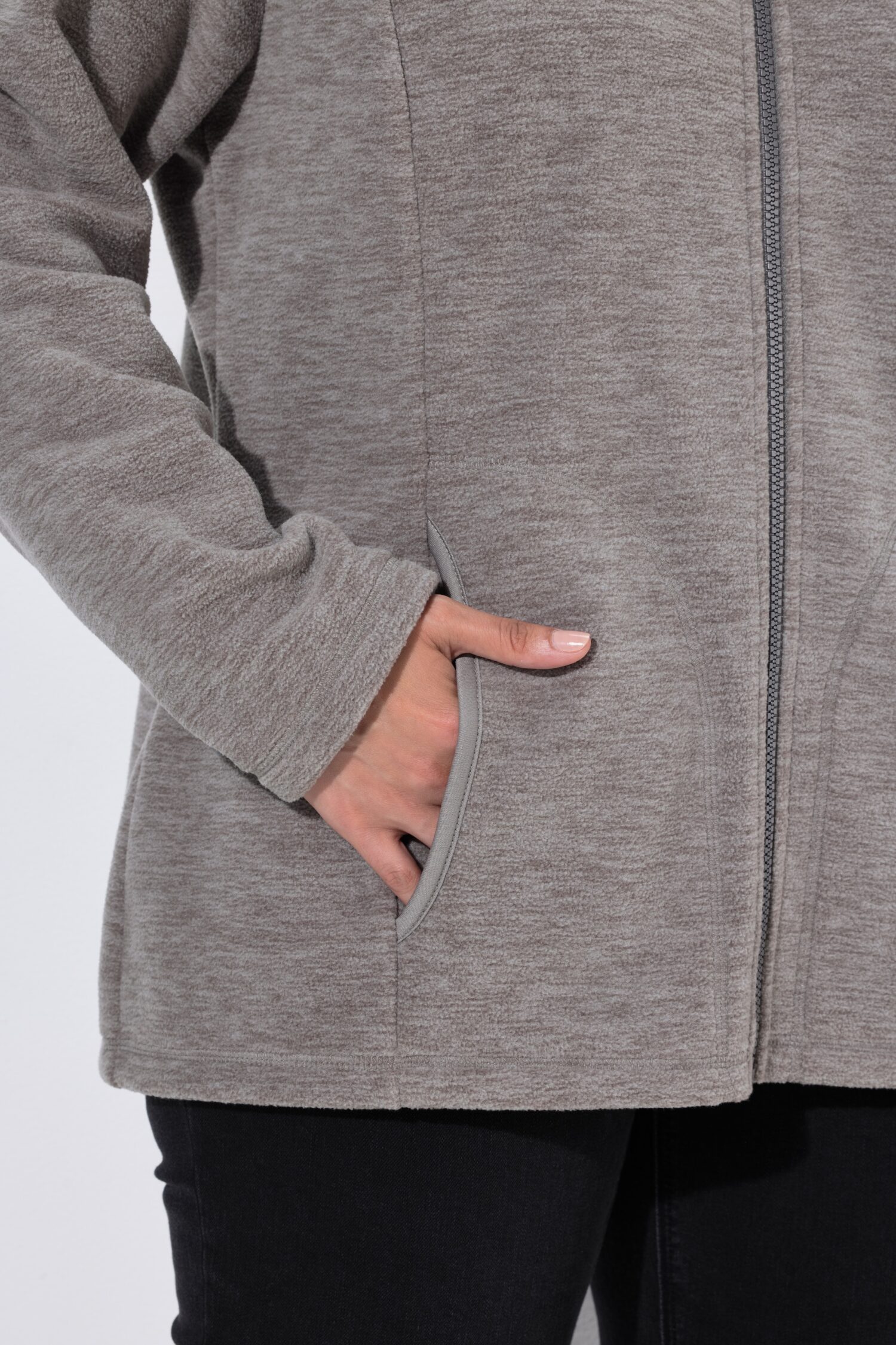 Ζακέτα fleece με όρθιο γιακά και μακριά μανίκια