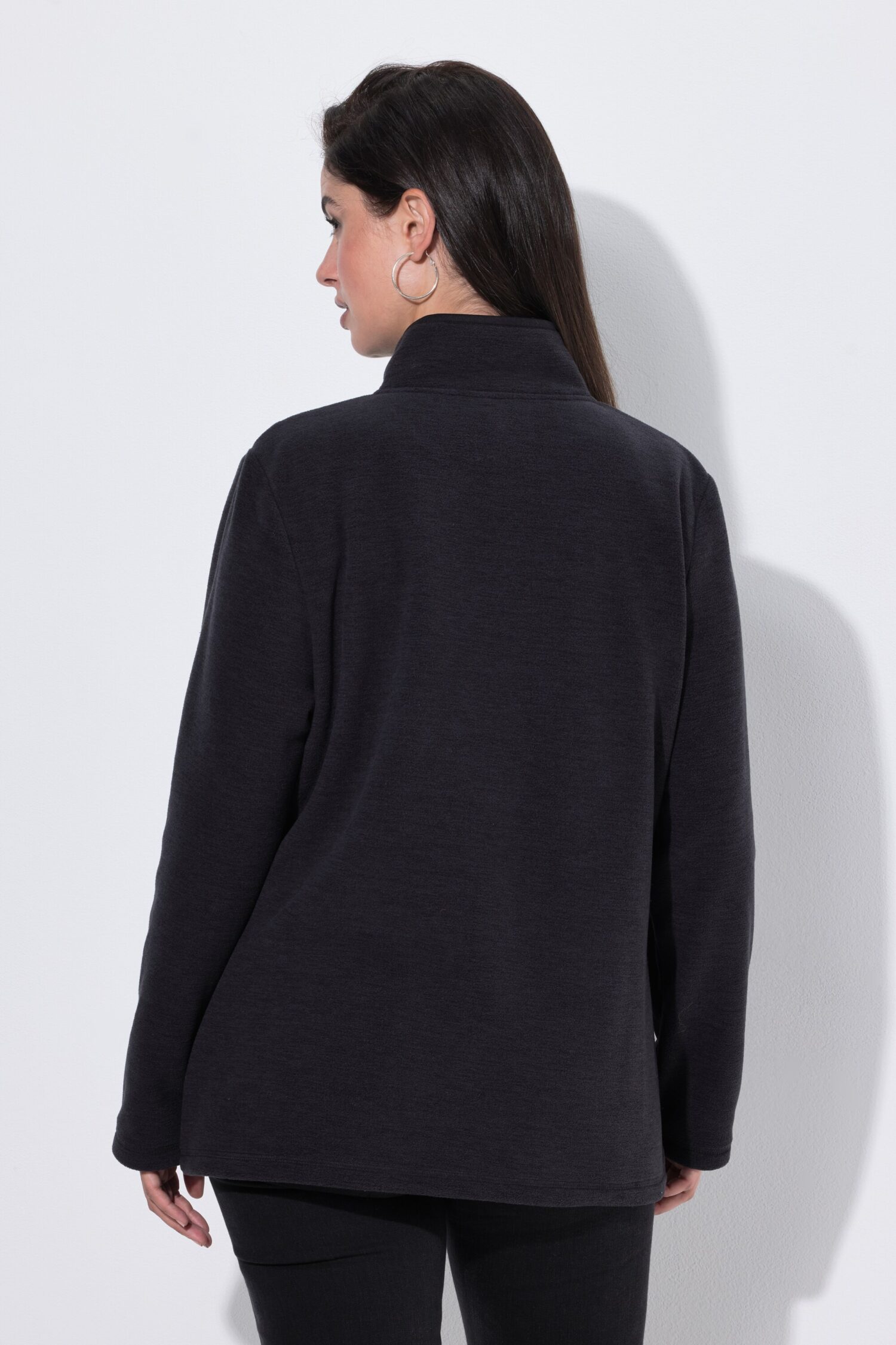 Ζακέτα fleece με όρθιο γιακά και μακριά μανίκια