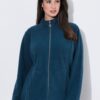 Ζακέτα fleece με όρθιο γιακά και μακριά μανίκια