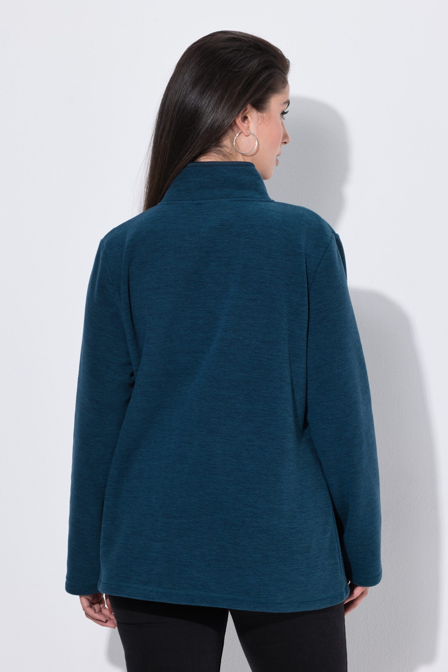 Ζακέτα fleece με όρθιο γιακά και μακριά μανίκια