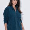 Ζακέτα fleece με όρθιο γιακά και μακριά μανίκια