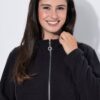 Ζακέτα fleece με όρθιο γιακά και μακριά μανίκια