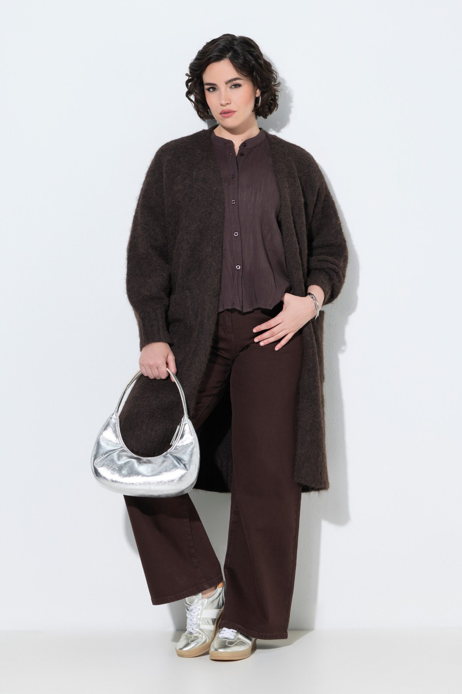 Ζακέτα μακριά oversized με τσέπες