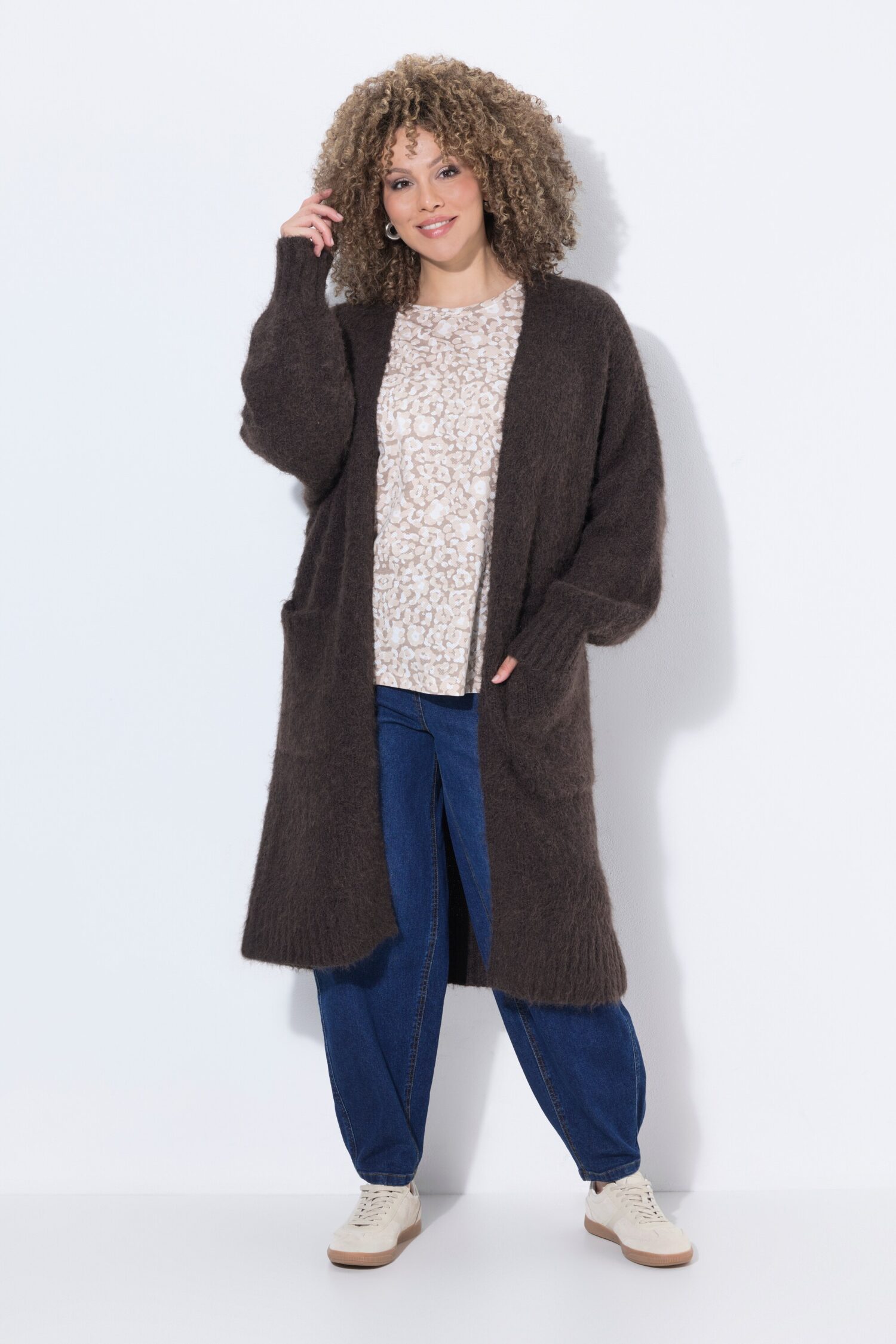 Ζακέτα μακριά oversized με τσέπες