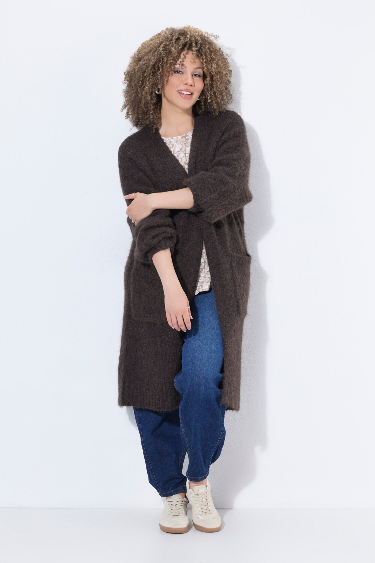 Ζακέτα μακριά oversized με τσέπες