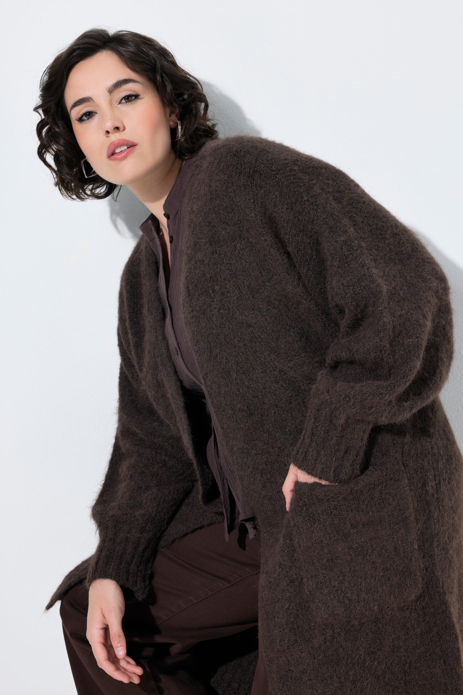 Ζακέτα μακριά oversized με τσέπες
