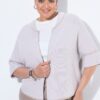 Ζακέτα ζακάρ, oversized με κοντά μανίκια