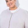 Ζακέτα ζακάρ, oversized με κοντά μανίκια