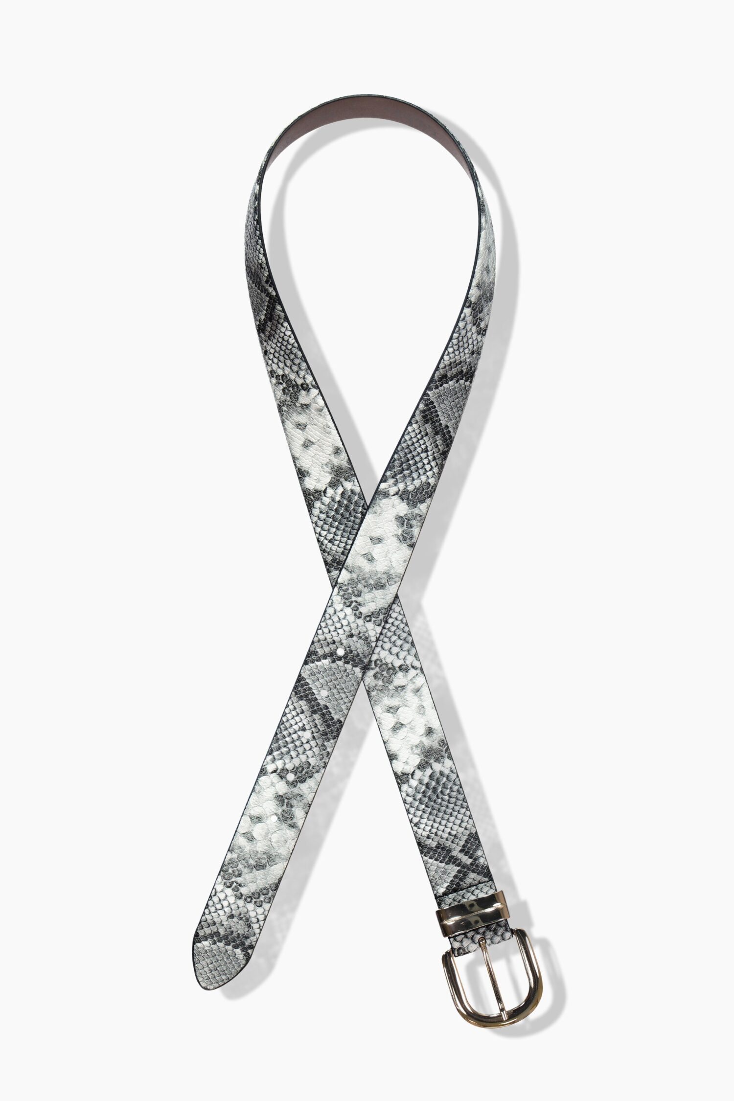 Ζώνη δερμάτινη με snake print