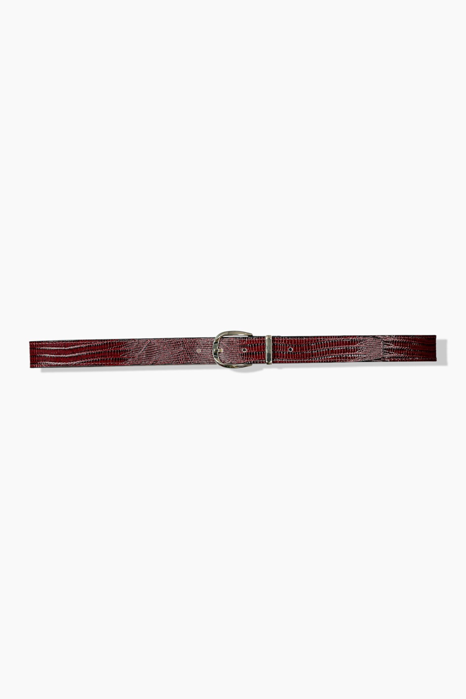 Ζώνη δερμάτινη με snake print κι ασημί αγκράφα