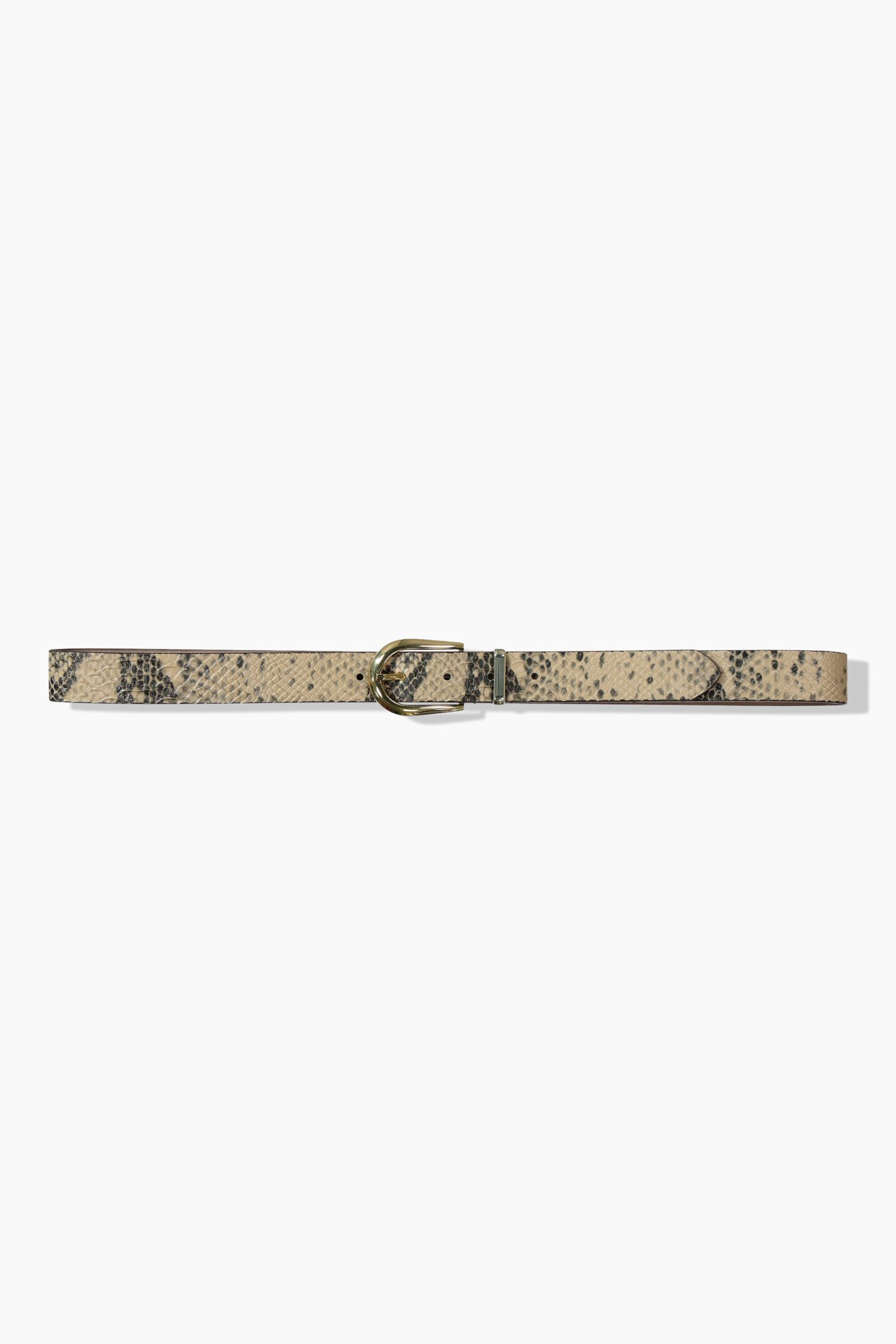 Ζώνη με snake print και χρυσή αγκράφα