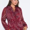 Φόρεμα μίντι σε γραμμή Α με paisley print και βολάν