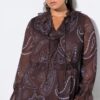 Φόρεμα μίντι σε γραμμή Α με paisley print και βολάν