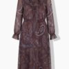 Φόρεμα μίντι σε γραμμή Α με paisley print και βολάν