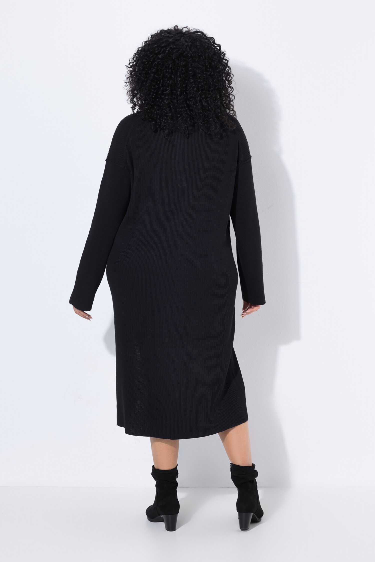 Φόρεμα ριμπ πλεκτό, oversized με γιακά πόλο