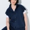 Γιλέκο fleece κοντομάνικο με όρθιο γιακά και κουμπιά