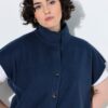 Γιλέκο fleece κοντομάνικο με όρθιο γιακά και κουμπιά