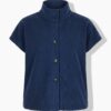 Γιλέκο fleece κοντομάνικο με όρθιο γιακά και κουμπιά