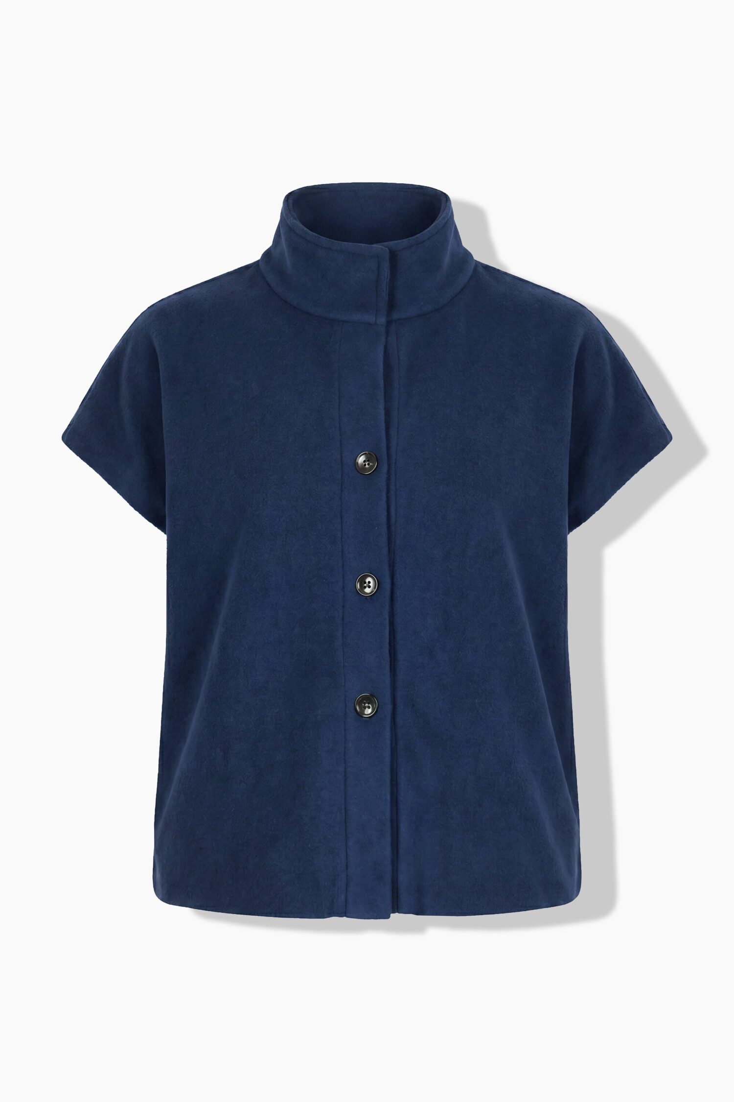 Γιλέκο fleece κοντομάνικο με όρθιο γιακά και κουμπιά