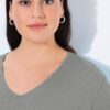 Μπλούζα basic με άνετη εφαρμογή και λαιμόκοψη V
