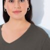 Μπλούζα basic με άνετη εφαρμογή και λαιμόκοψη V