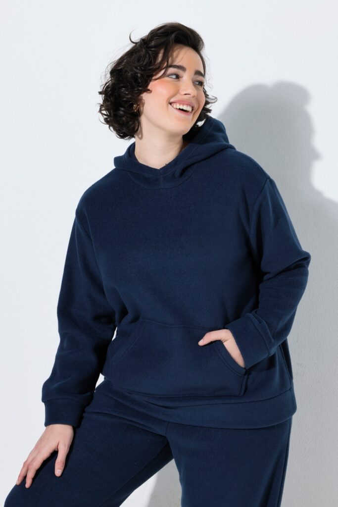 Μπλούζα φούτερ fleece με κουκούλα και τσέπη