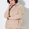 Μπλούζα φούτερ fleece με κουκούλα και τσέπη