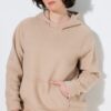 Μπλούζα φούτερ fleece με κουκούλα και τσέπη