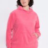 Μπλούζα φούτερ fleece με κουκούλα και τσέπη