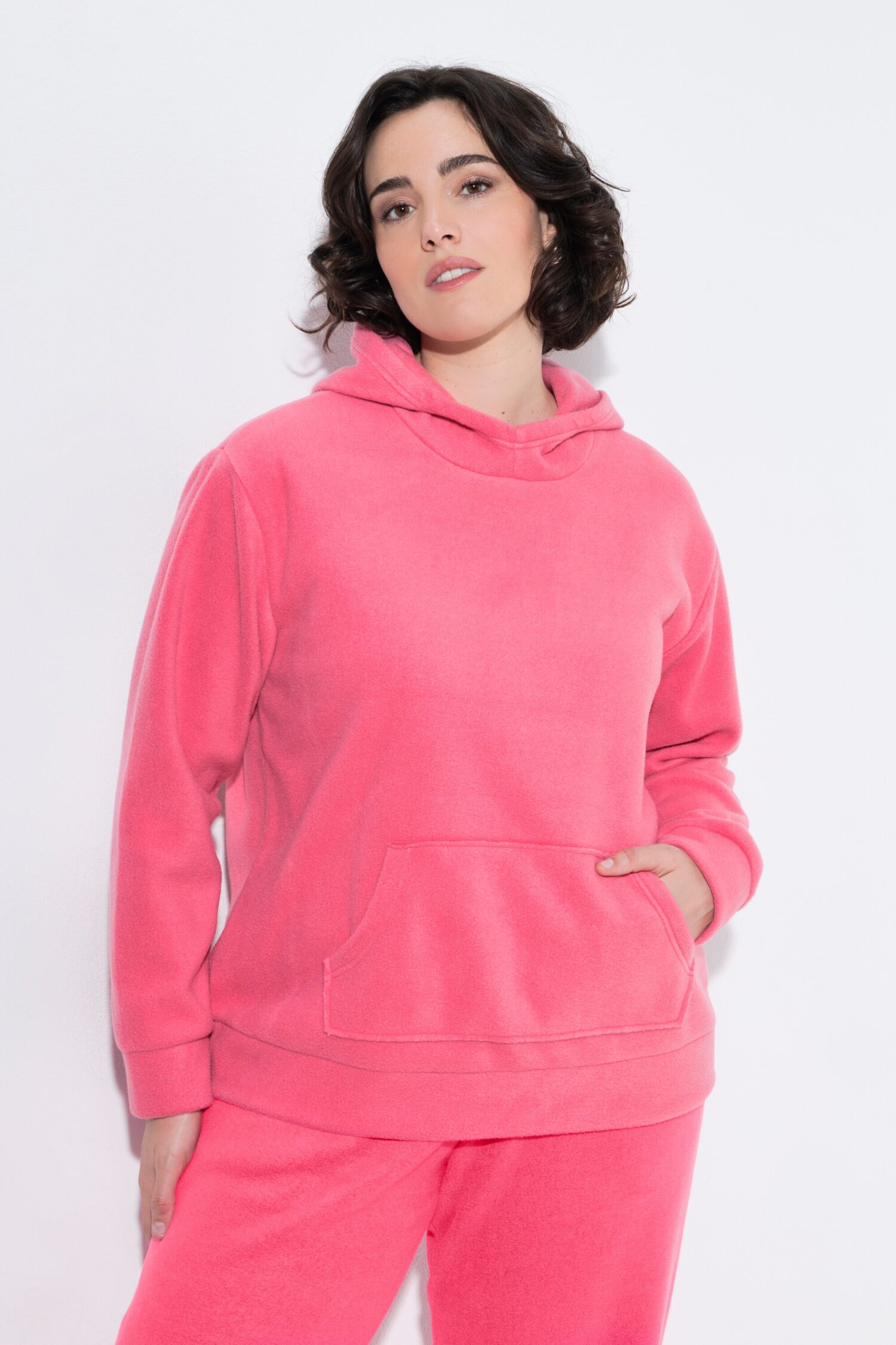 Μπλούζα φούτερ fleece με κουκούλα και τσέπη