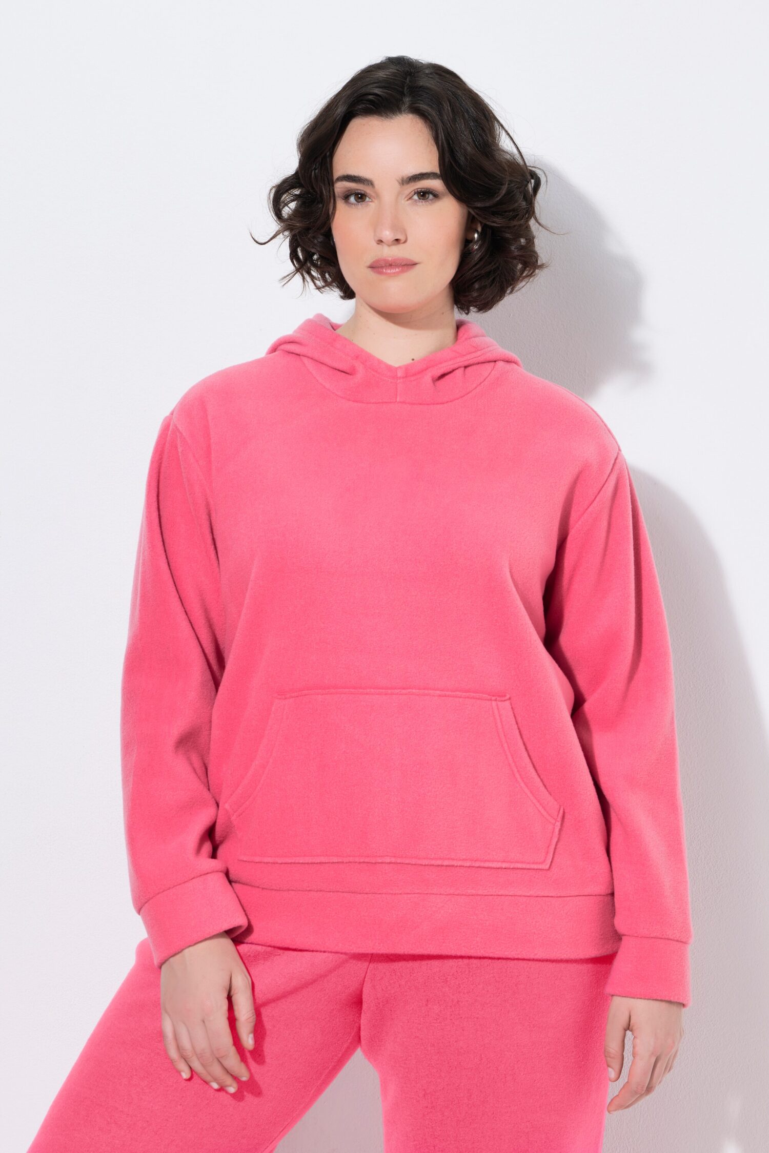 Μπλούζα φούτερ fleece με κουκούλα και τσέπη