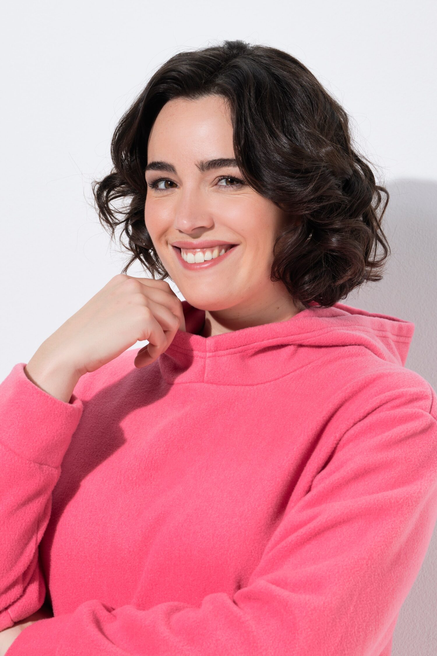 Μπλούζα φούτερ fleece με κουκούλα και τσέπη