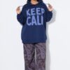 Μπλούζα φούτερ oversized με terry σχέδιο "KEEP CALM"