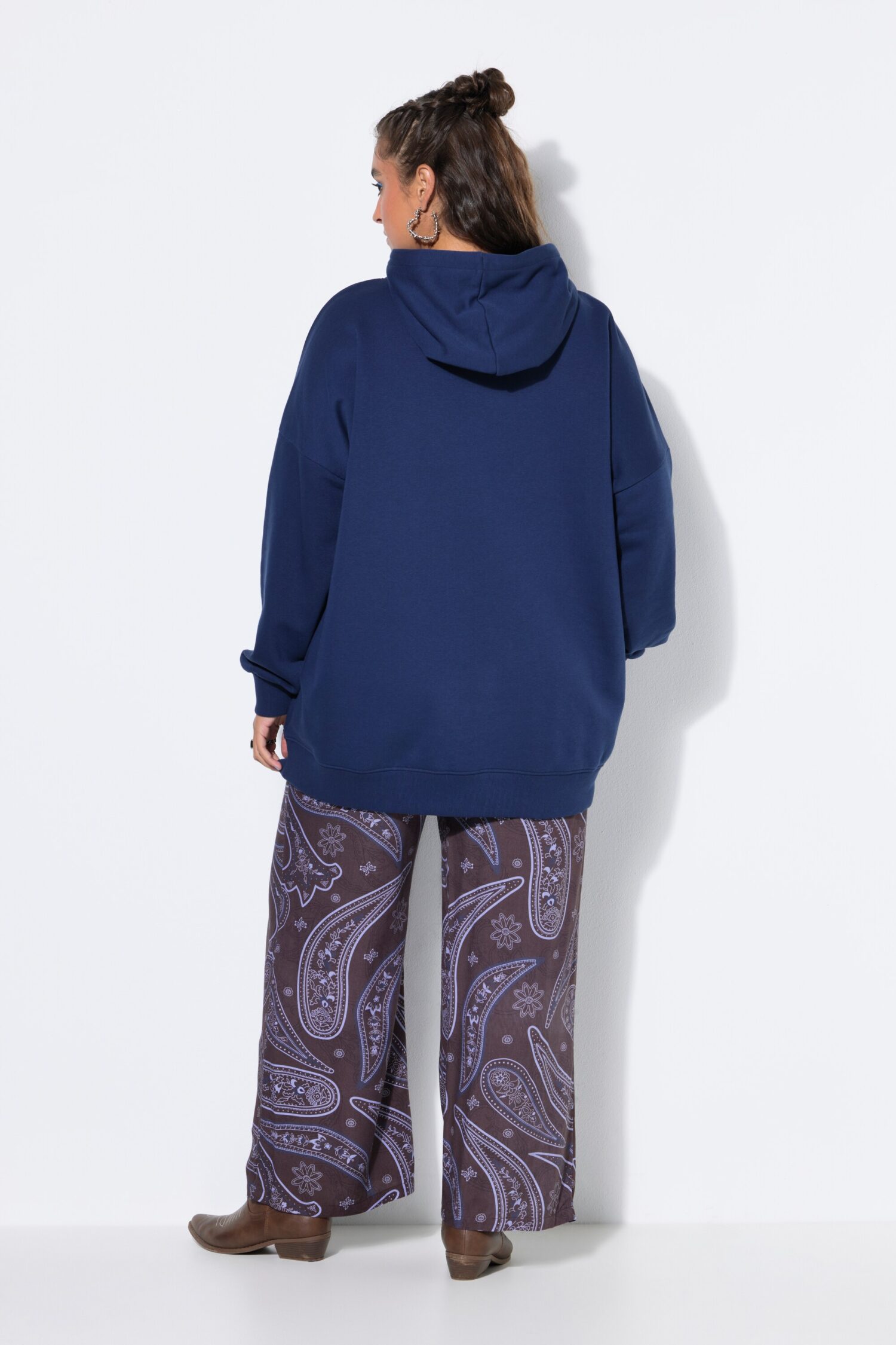 Μπλούζα φούτερ oversized με terry σχέδιο "KEEP CALM"