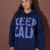 Μπλούζα φούτερ oversized με terry σχέδιο "KEEP CALM"