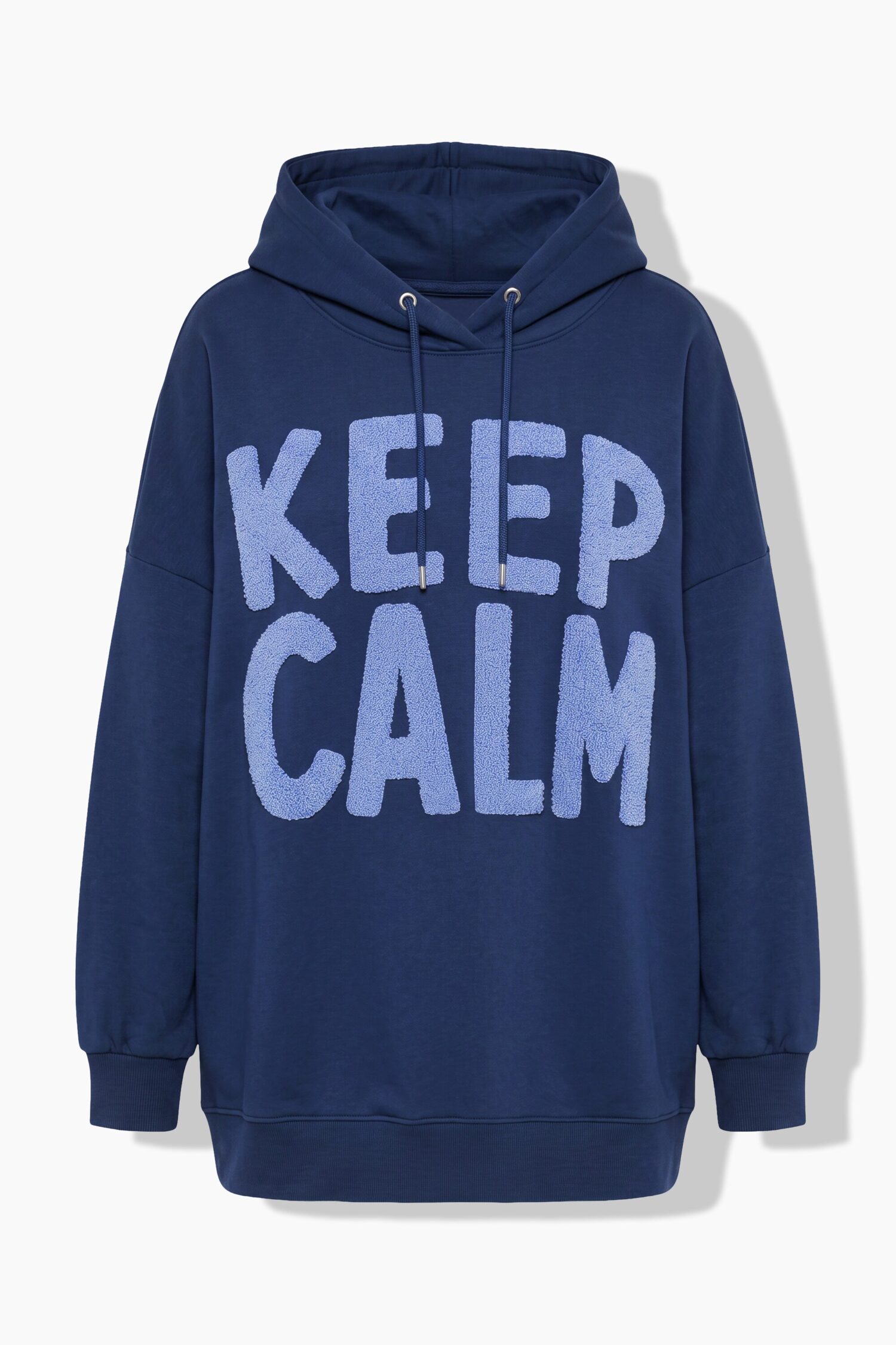 Μπλούζα φούτερ oversized με terry σχέδιο "KEEP CALM"