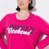 Μπλούζα με χαλαρή εφαρμογή και τύπωμα LOVELY WEEKEND