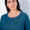 Μπλούζα με μακριά μανίκια, λεπτή, με στρογγυλή λαιμόκοψη