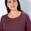 Μπλούζα με μακριά μανίκια, λεπτή, με στρογγυλή λαιμόκοψη