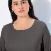 Μπλούζα με μακριά μανίκια, λεπτή, με στρογγυλή λαιμόκοψη
