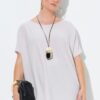 Μπλούζα oversized με φαρδιά, κοντά μανίκια