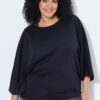 Μπλούζα oversized με κουμπιά στην πλάτη και φαρδιά μανίκια 3/4