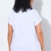 Μπλούζα oversized με λαιμόκοψη τουνίκ και τύπωμα με στρας