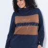 Μπλούζα oversized με όρθιο γιακά και στρας