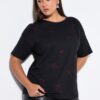 Μπλούζα oversized με σχέδιο από mini στρας