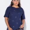 Μπλούζα oversized με σχέδιο από mini στρας