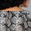Μπλούζα oversized με snake print και κορδόνι στο τελείωμα