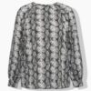 Μπλούζα oversized με snake print και κορδόνι στο τελείωμα